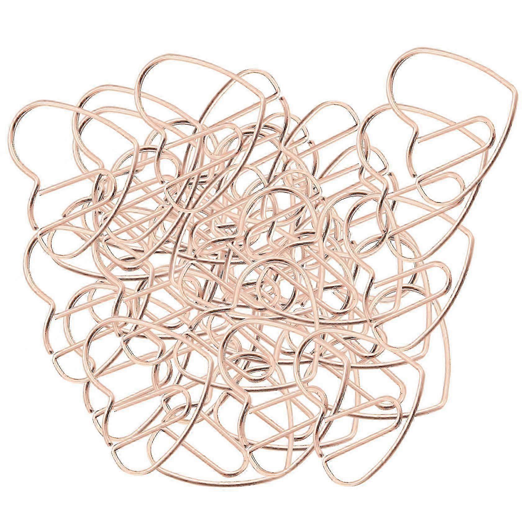 100 Pieces of Heart-Shaped Paper Clips and Bookmark Clips in Metal for Office, School, and Home Use - Ideal for Organizing Papers