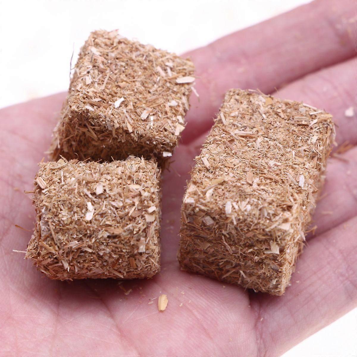 4 Sets Mini Hay Bales Decoration: Sand Table Miniature Haystack For Farm Scene - Wood Material Simulation Haystack - Faux Hay Bales For Crafts