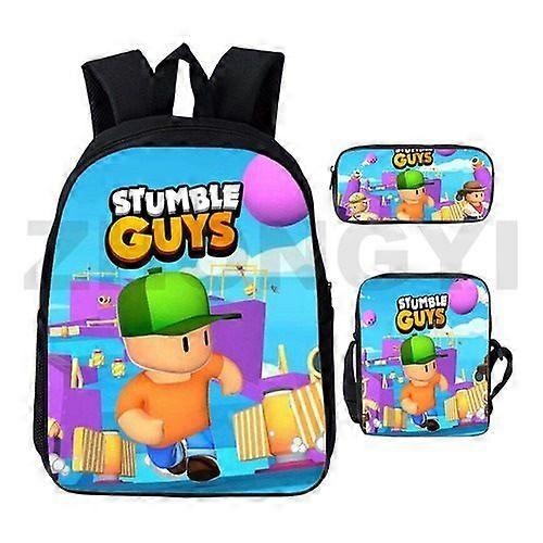 17-inch student backpack set 3D digital printing backpack three-piece set