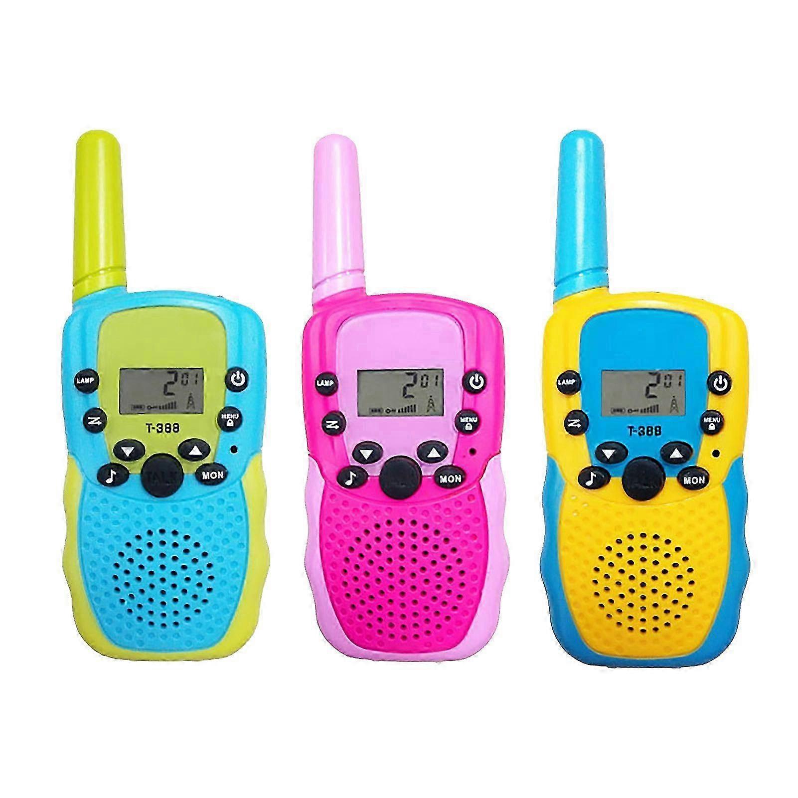 3PCS Kids Walkie Talkie Wireless 3km Range 22 Channel Mini Handheld LCD Screen Two Way Radio