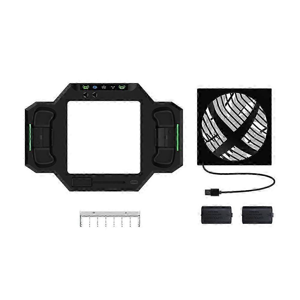 Lüfterständer mit Dual-Controller-Aufladung und RGB-Lichtbasis für Xbox Series X