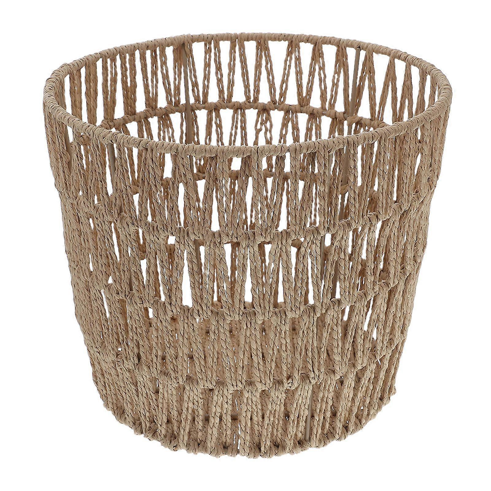 Desk Storage Basket Woven Basket Paper String Organizing Basket Household Trash Can