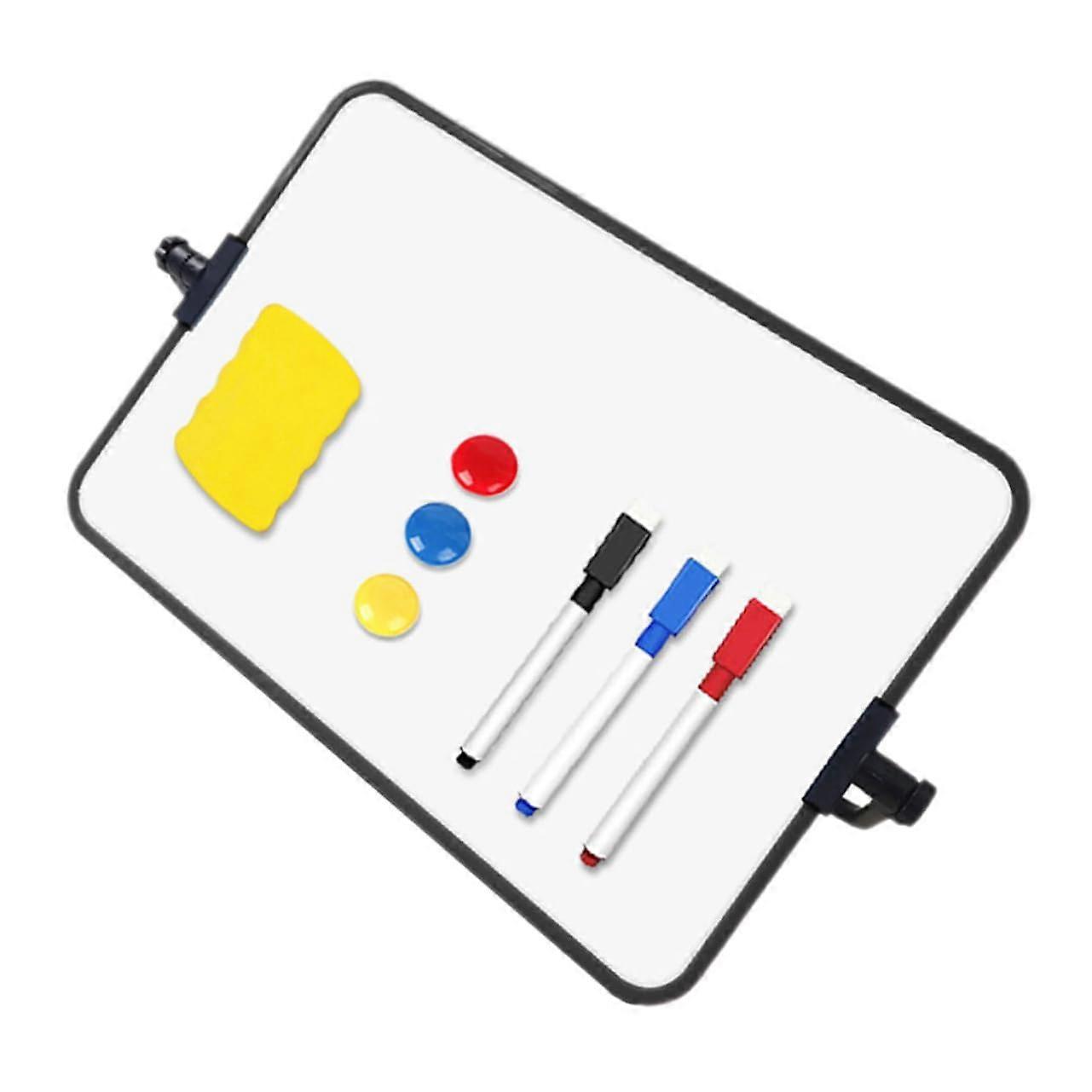 Trockenlöschtafel Für Den Schreibtisch, Kleine Whiteboard Mit Ablage, Bürotafel, 40x30cm, Magnetisch, Tragbar