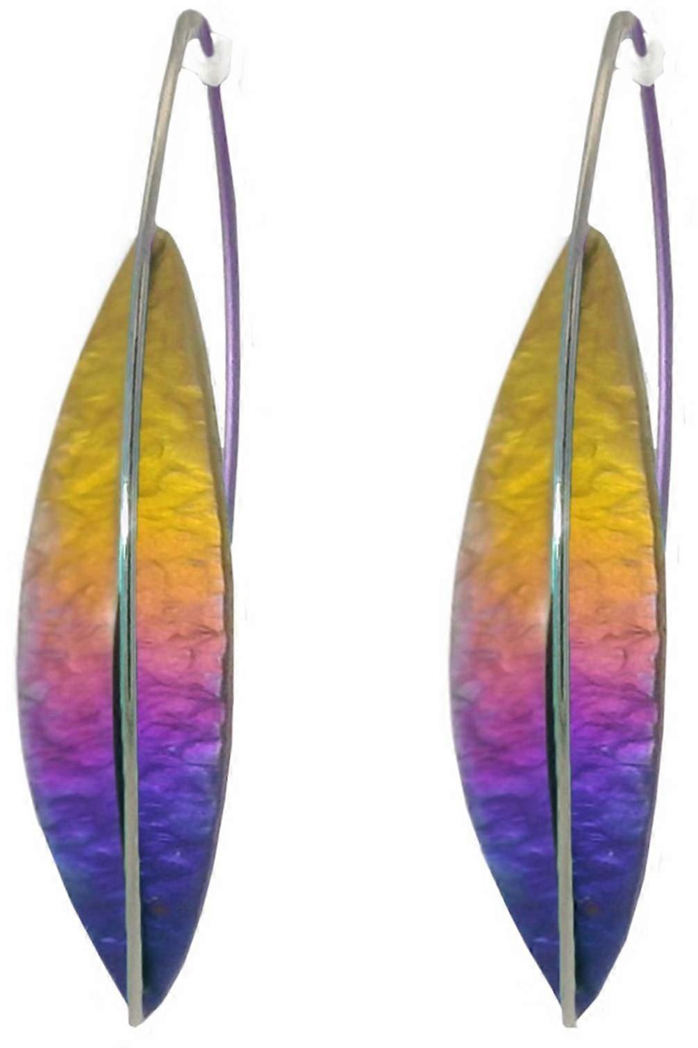 Ti2 Titanium Spear Drop Earrings - Brown