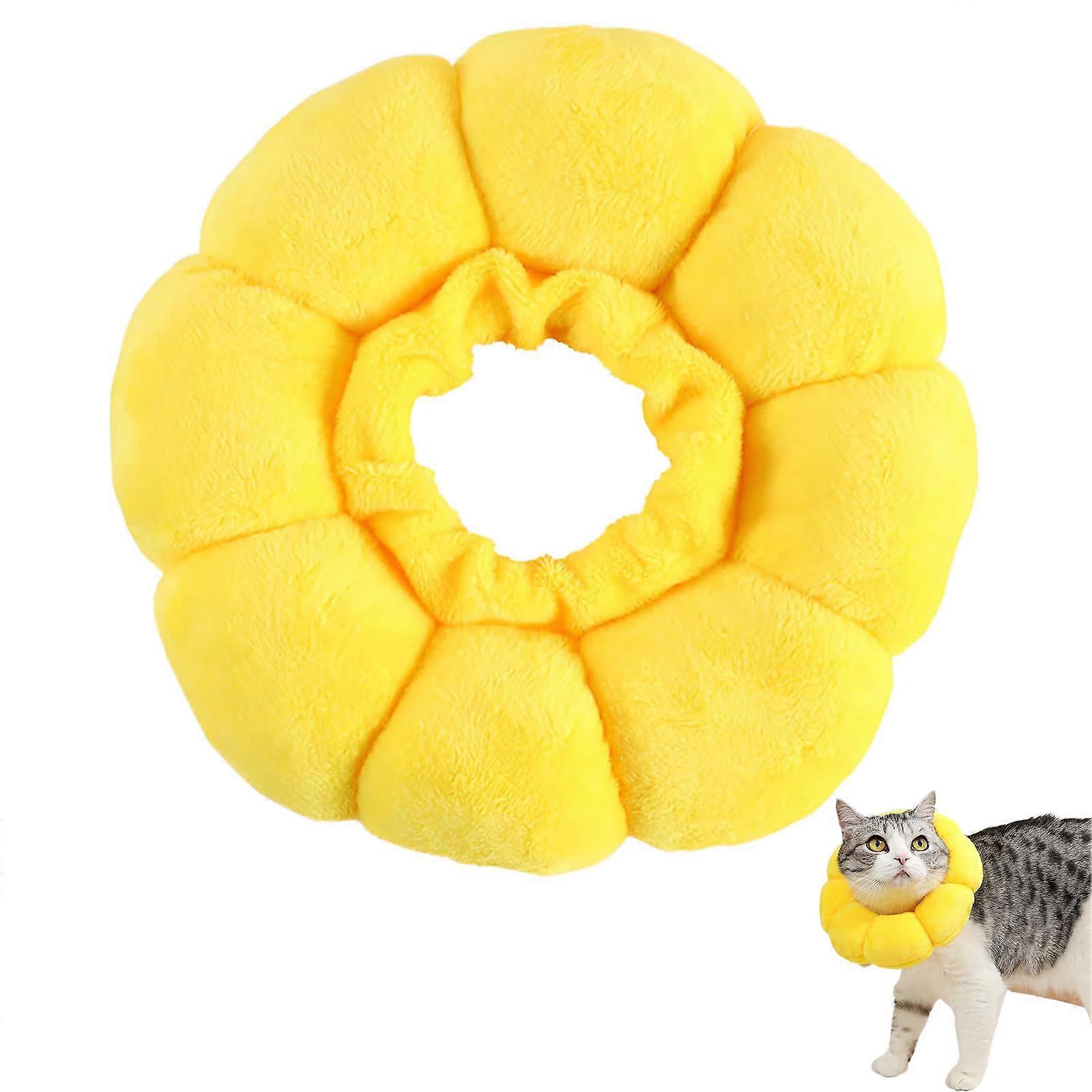 Cat, Collar Cat, Cat Collar Adjustable, Dog Collar, Cat Collar, Lick Protection Cat, Cat Collar, Suitable for Sterilised Kittens (Yellow, S)