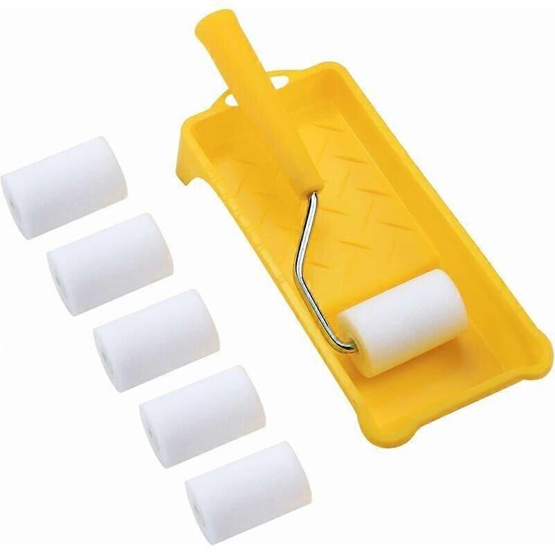 Mini 2-Inch Foam Paint Roller Set with 6 Refills and Tray