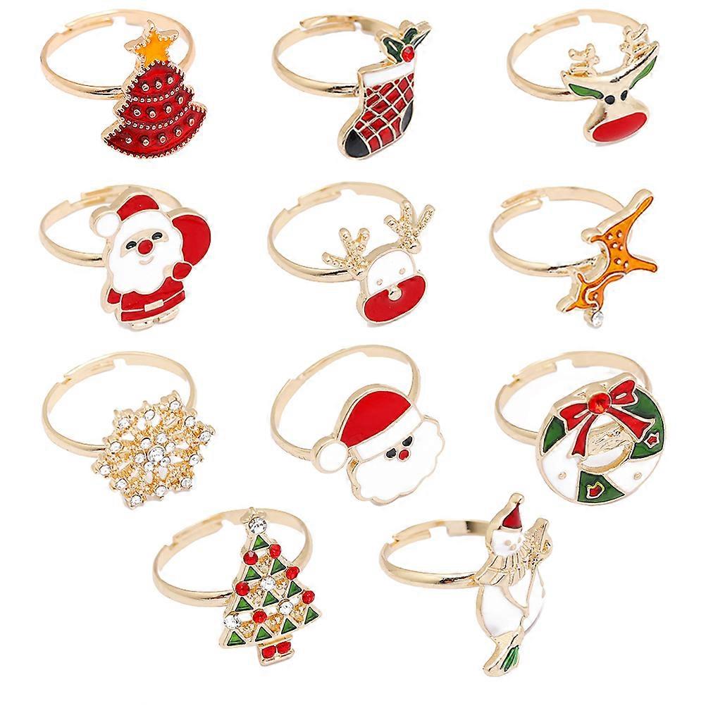 Here's a polished and engaging product description for your **"11pcs Cartoon Finger Rings Charming Christmas Jewelry for Boys, Party Accessories