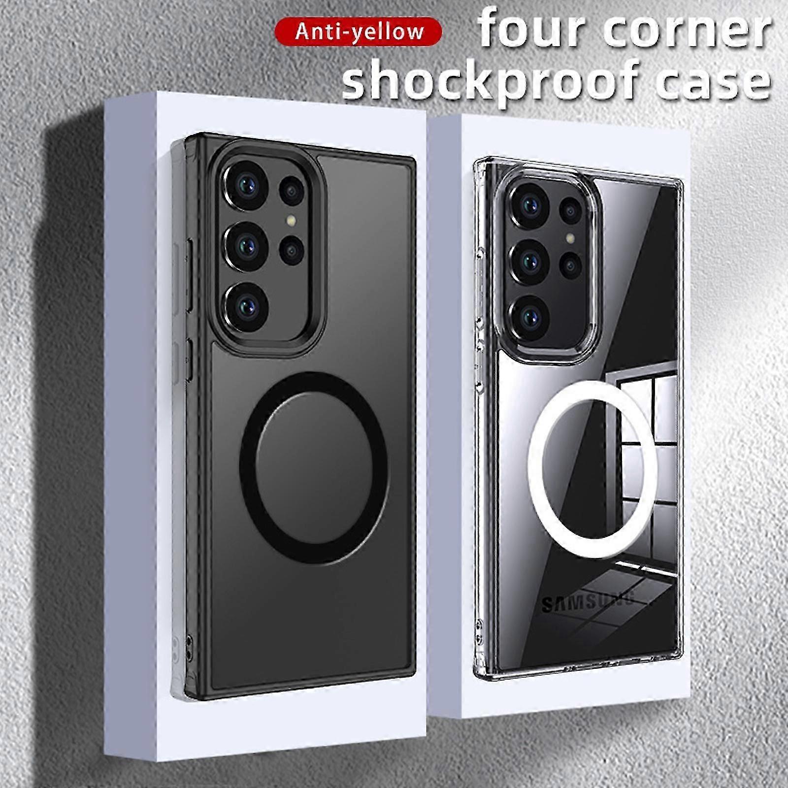 Magnetic Case Compatible with Samsung S24 Plus+Case,Compatible with MagSafe Matte Translucent Clear Shockproof Protective Cover Phone Case for S24 Plu