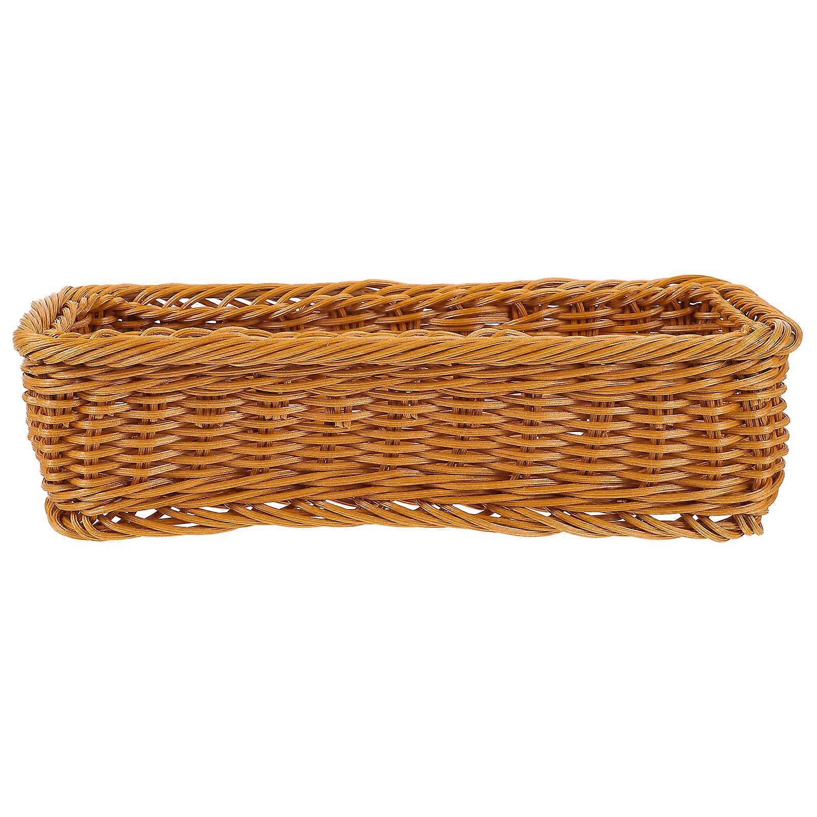 Rustic Style Spice Jar Organizer, Decorative Desktop Storage Basket for Kitchen or Office, Brown, Multi Purpose Household Storage Container