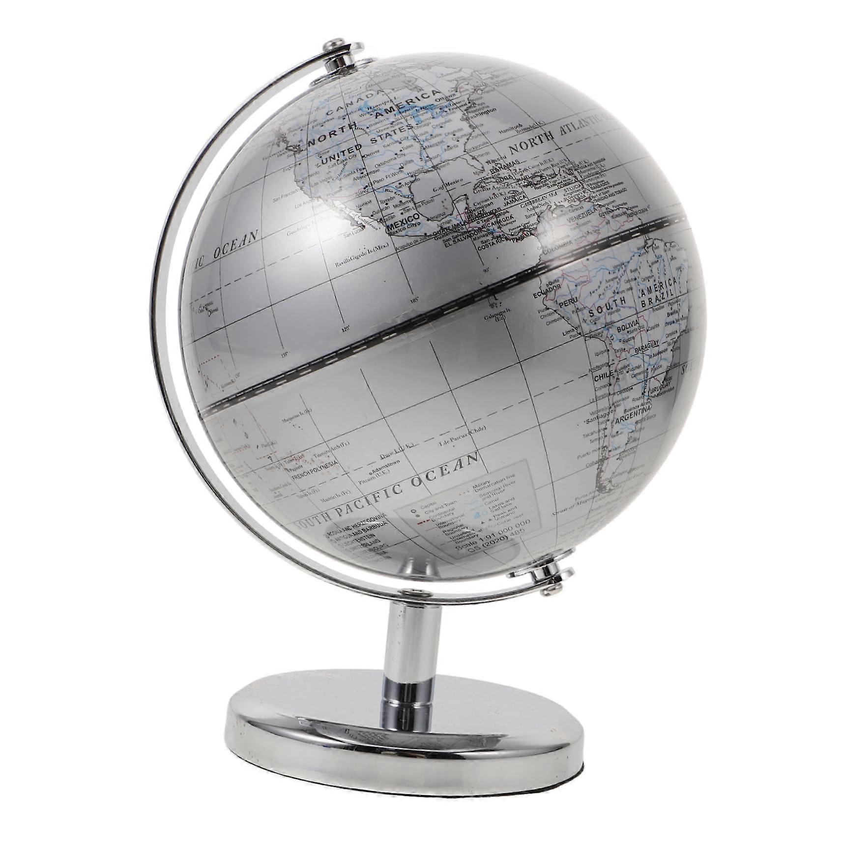 Ornament for Desk Educational Ball Earth Rotating Desktop World Ball School Globe