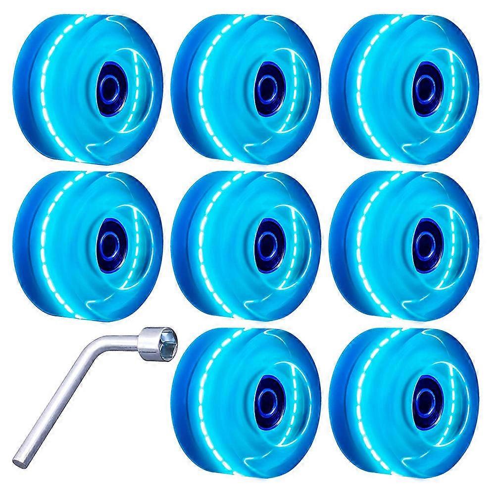 Led Flashing Replacement Skate Wheels Glowing Roller Skates Accessories Peak Performance On Rough Surfaces 1 Set