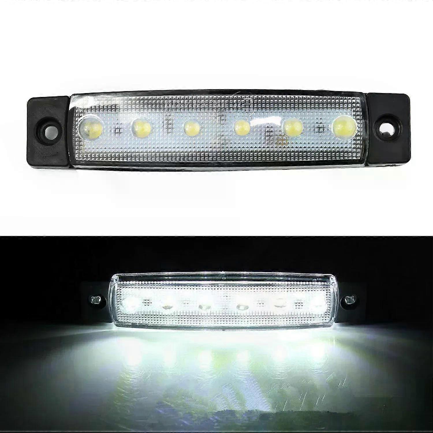 12V Car External Lights White 6LED Indicator Light For Trailer Truck Boat BUS Indicator RV Lamp Side Marker Light Car Supplies