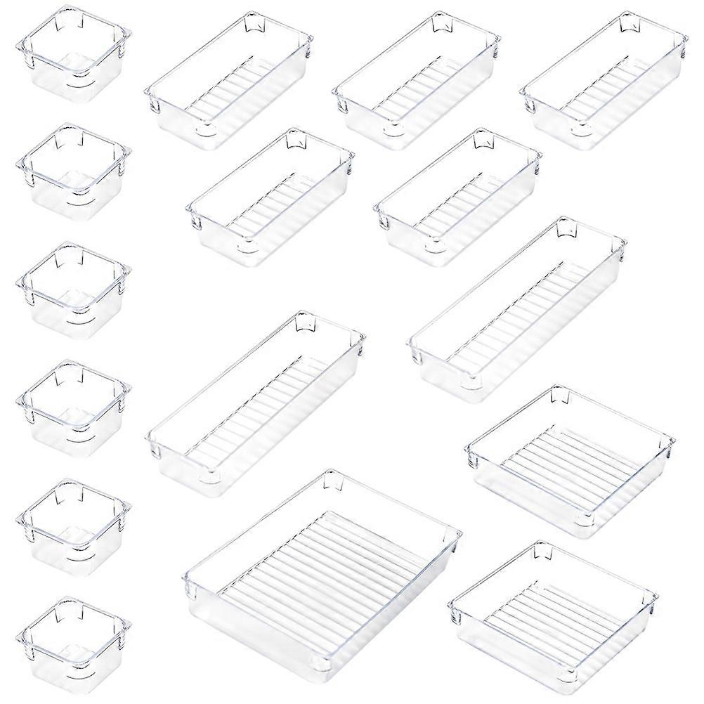 Bathroom Drawer Organizer Trays Home Use Rectangular Shape Impact Resistance 24.39x16.26x4.83in 1 Set