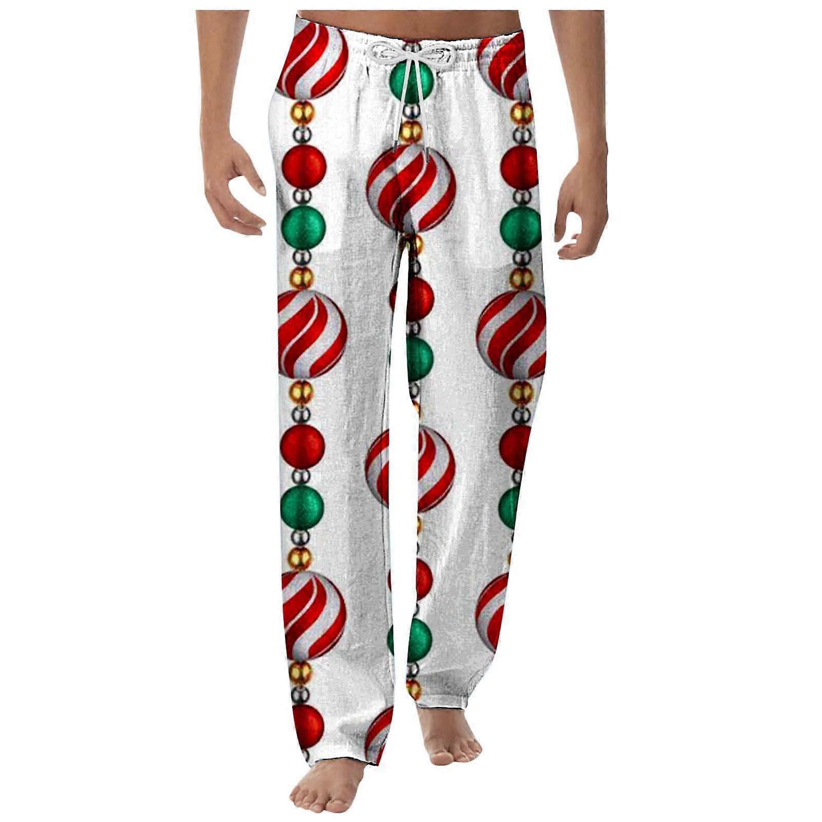 Schlafanzug Hose Damen Lang Hohe Taille Rote Freizeithose Sportlich 3XL Blickdichte Yogahosen für Weihnachten