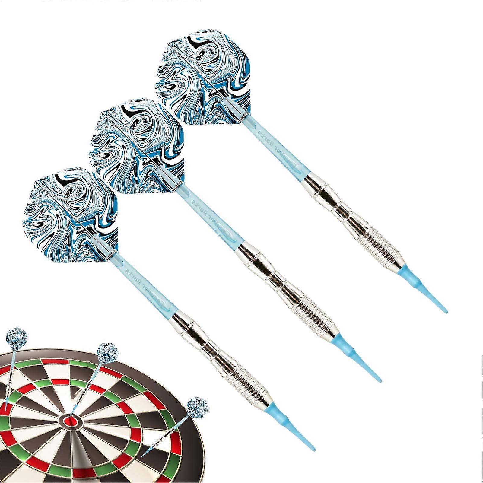 Professional dart set with color gradient, darts, soft tip, colorful flights