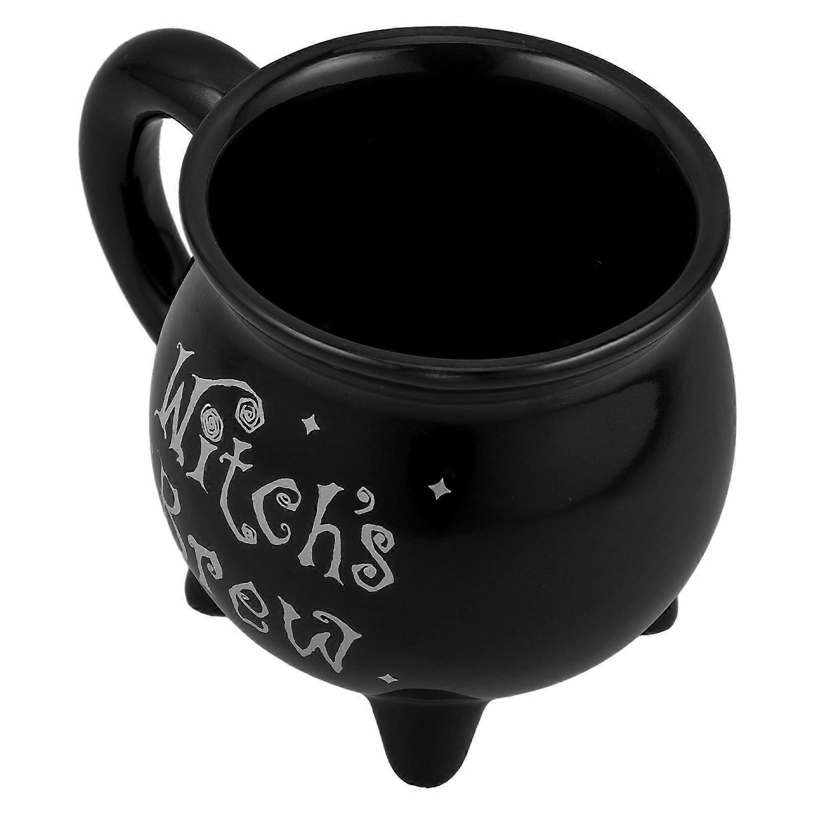 Ceramic Cauldron Mug Cup Simple Elegant Design Comfortable Handle Halloween Party Decorative Item 1Pcs