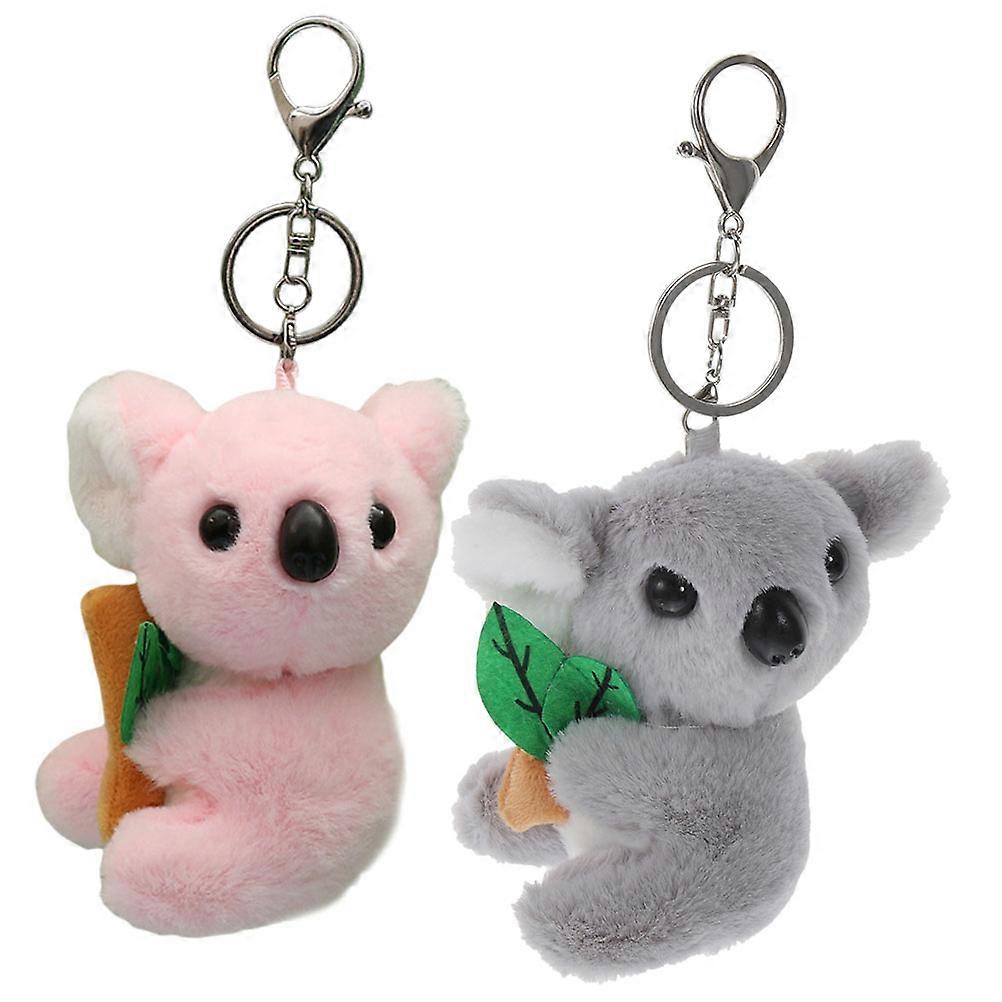 a polished product description for your **2pcs Plush Koala Keychains**:
**2pcs Plush Koala Keychains – Adorable Cartoon Key Rings for Bags,