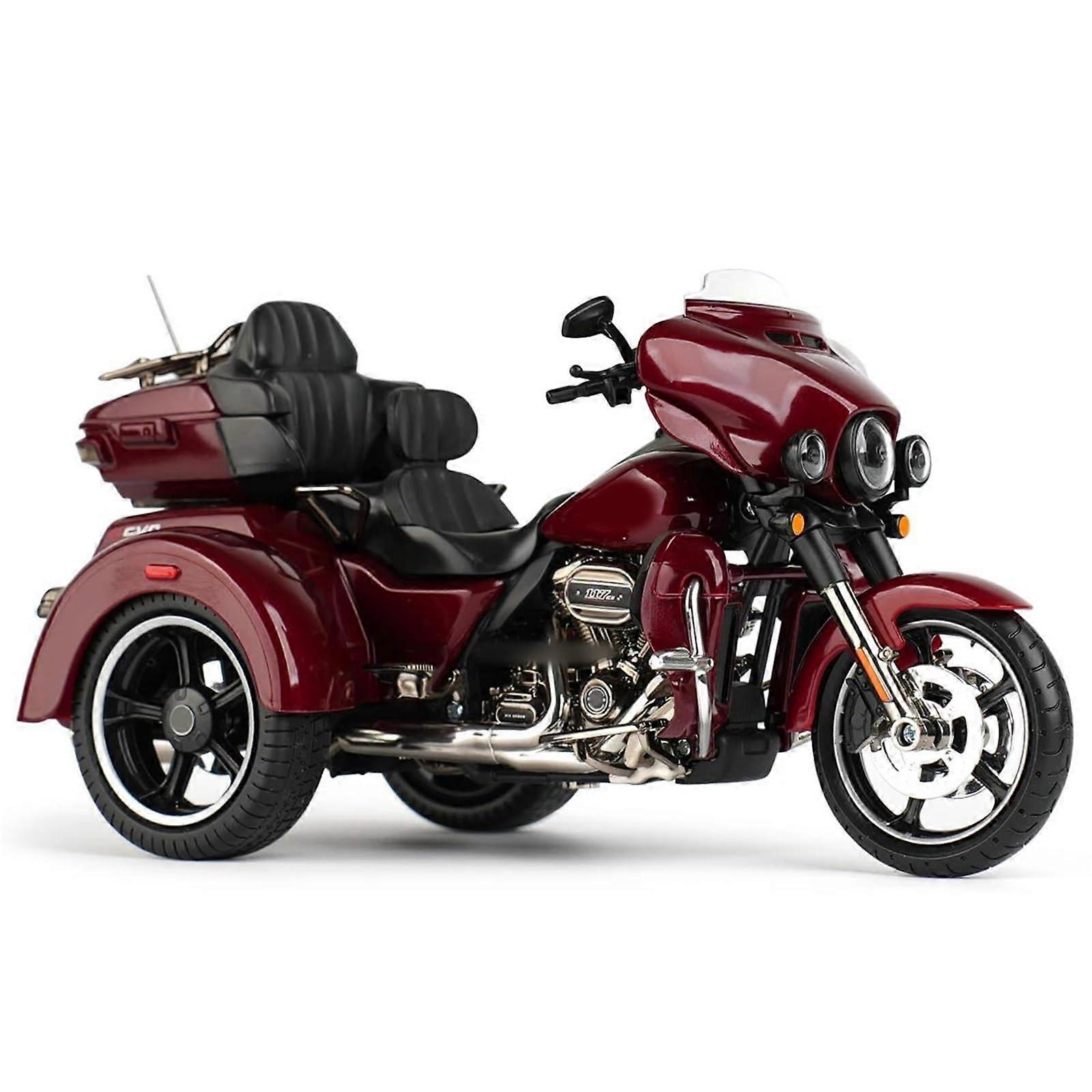 1:12 For HArley For Davidson CVO Tri Glide Trikes DieCast Vehicle Collectibles Hobby Motorcycle Model Toy Red