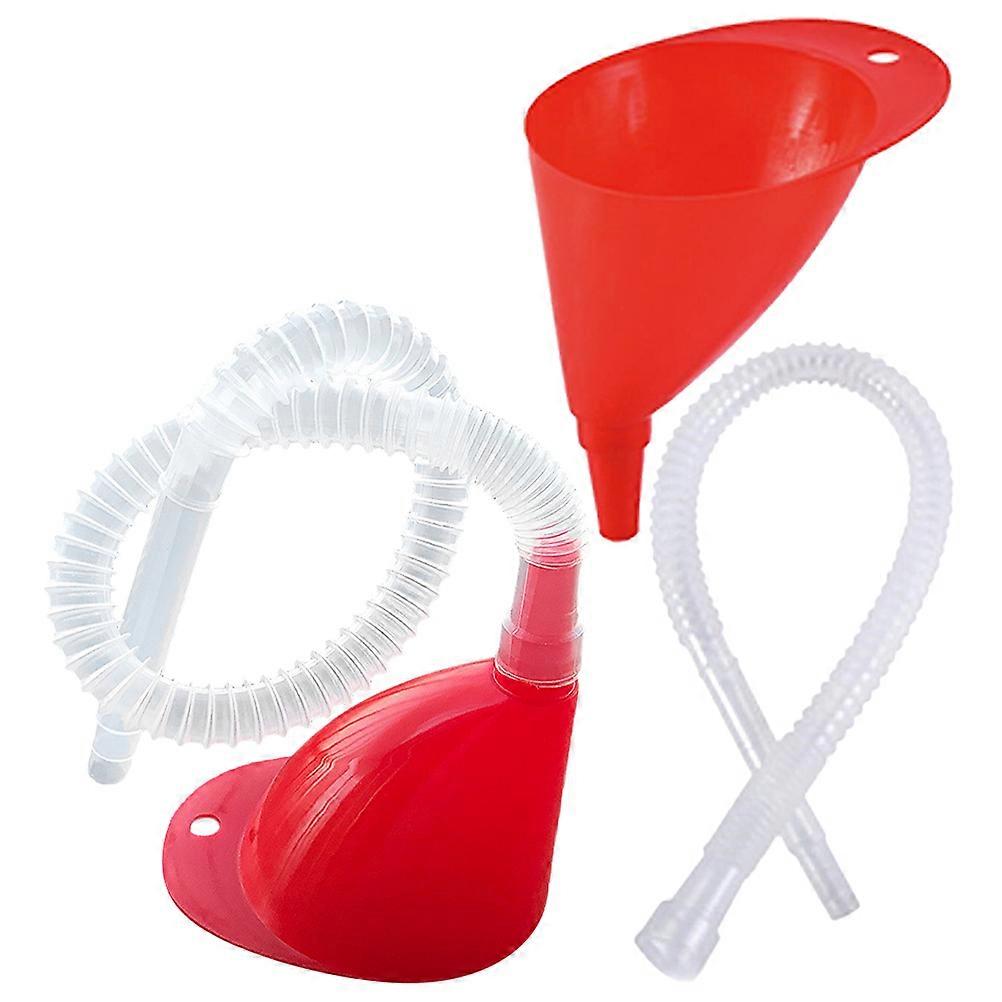 Extra Long Flexible Fuel Funnel with Transparent Hose and Spout Design for Easy Liquid Pouring – Universal Car and Motorcycle Gasoline and Engine Oil