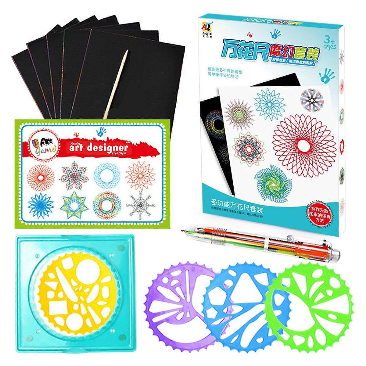 Childrens Drawing Set Interactive Toy Square Round Shape Plastic Material Educational Activities 11Pcs