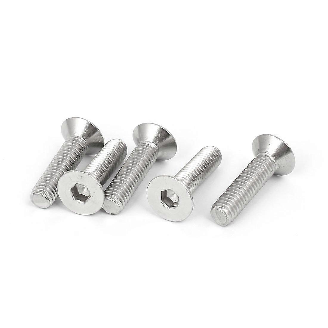 Sourcing Map M6 X 25 Mm 316 Stainless Steel Countersunk Screws Flat Head Hex Socket Cap Screws Pack Of 5