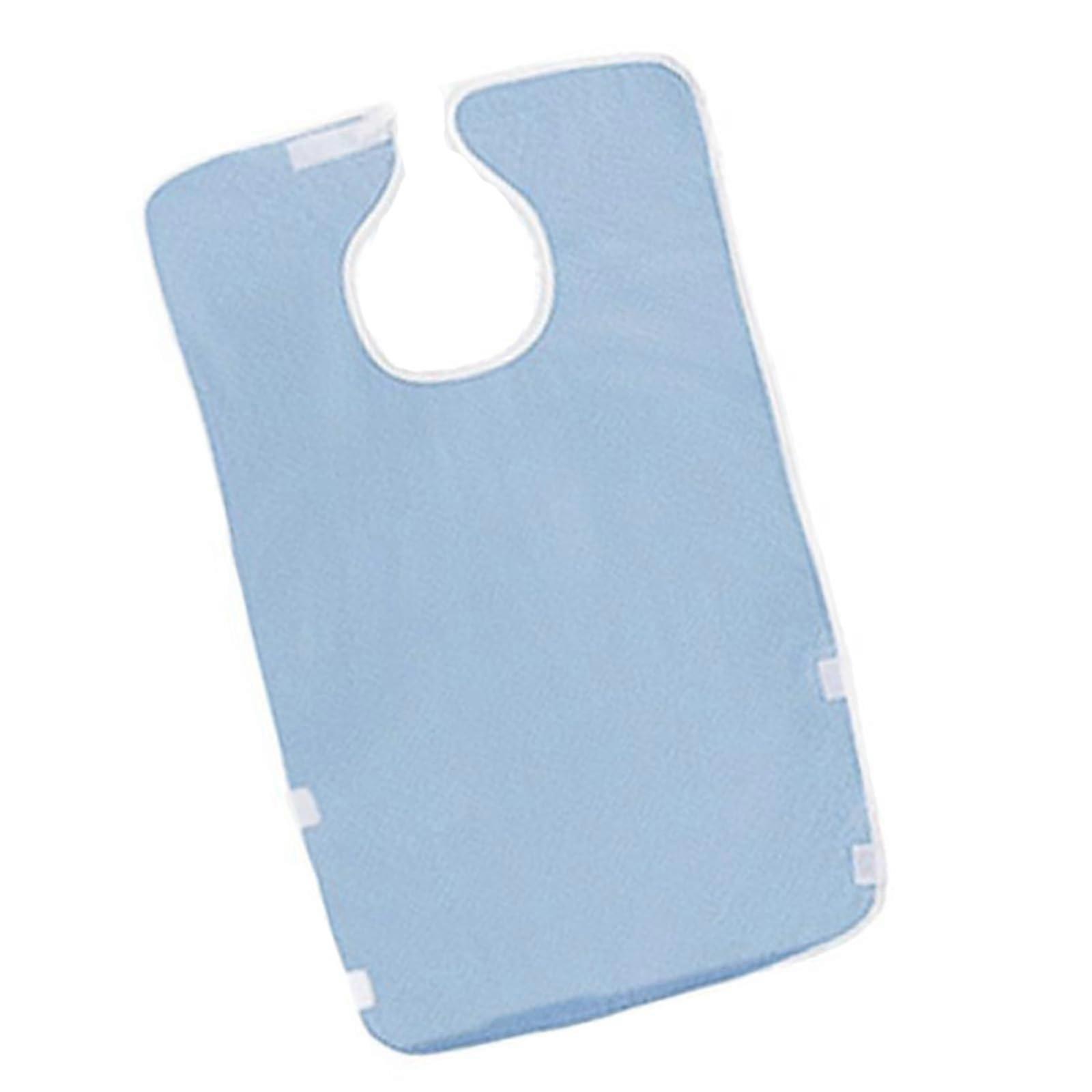 Adjustable Waterproofed Bibs Large Terry Cloth Feeding Apron Burping Cloths For Home And Care Facilities Sky Blue