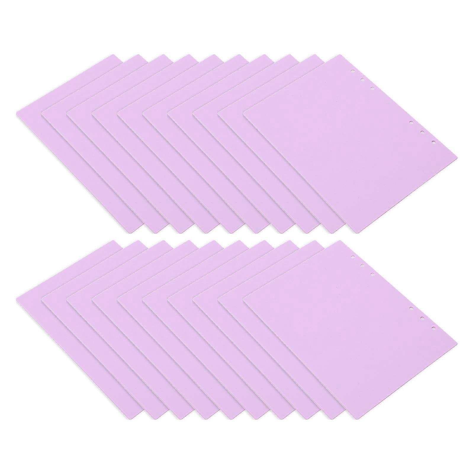 20PCS 6 Ring Binder Cover Colorful Translucent Frosted Detachable PP A5 Binder Cover for Notebook Taro Purple