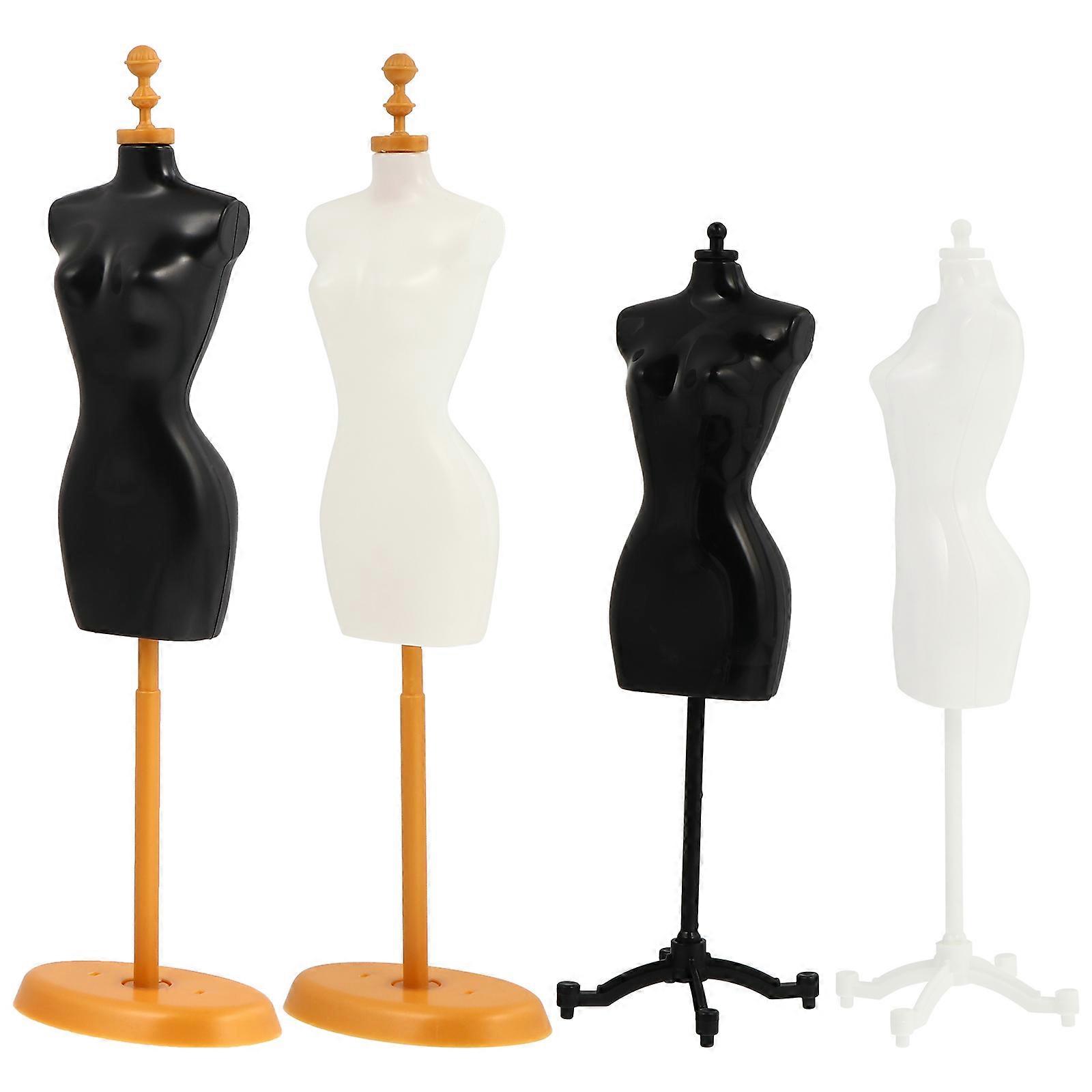 4pcs Miniature Doll Clothes Display Stands for Model Accessories – Smooth Surface Mannequin Racks to Showcase Doll Outfits Without Wrinkles