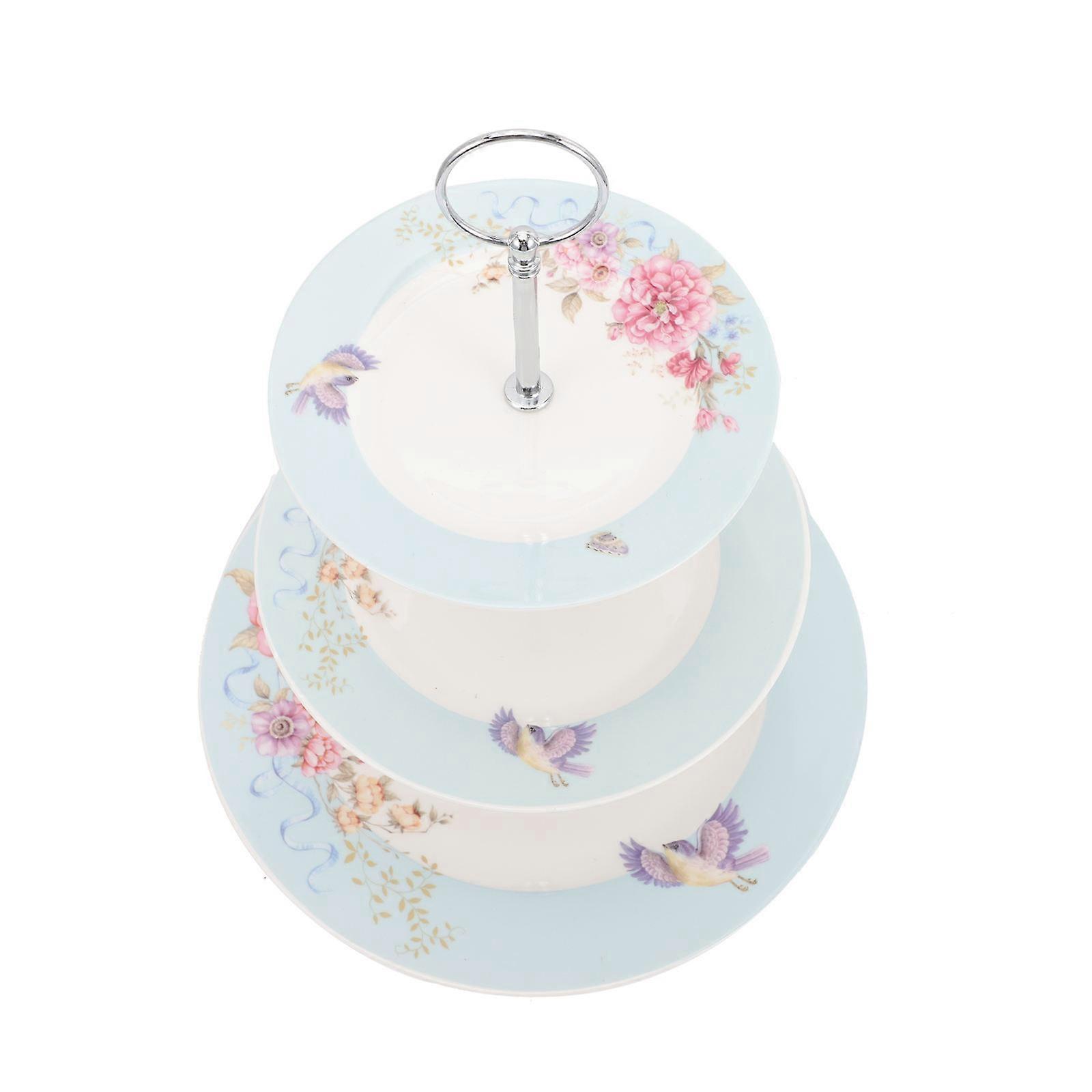 Cake Stands For Dessert Table Multi Layer Storage Decorative Cake Fruits Storage Plate Round 3 Tier Ceramics Parties 1Set
