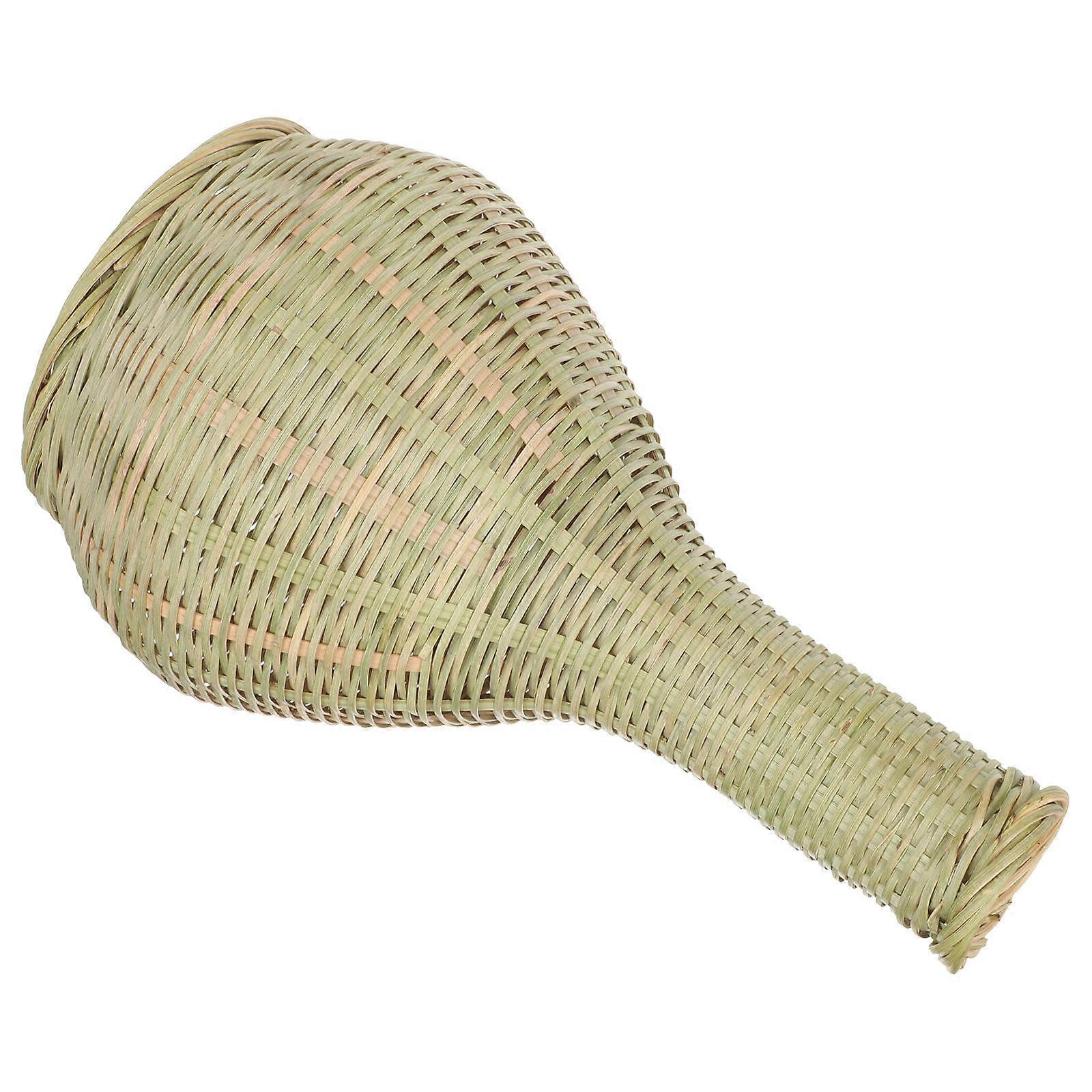 Light Green Synthetic Bamboo Woven Flower Vase for Decor with Simple Home Style