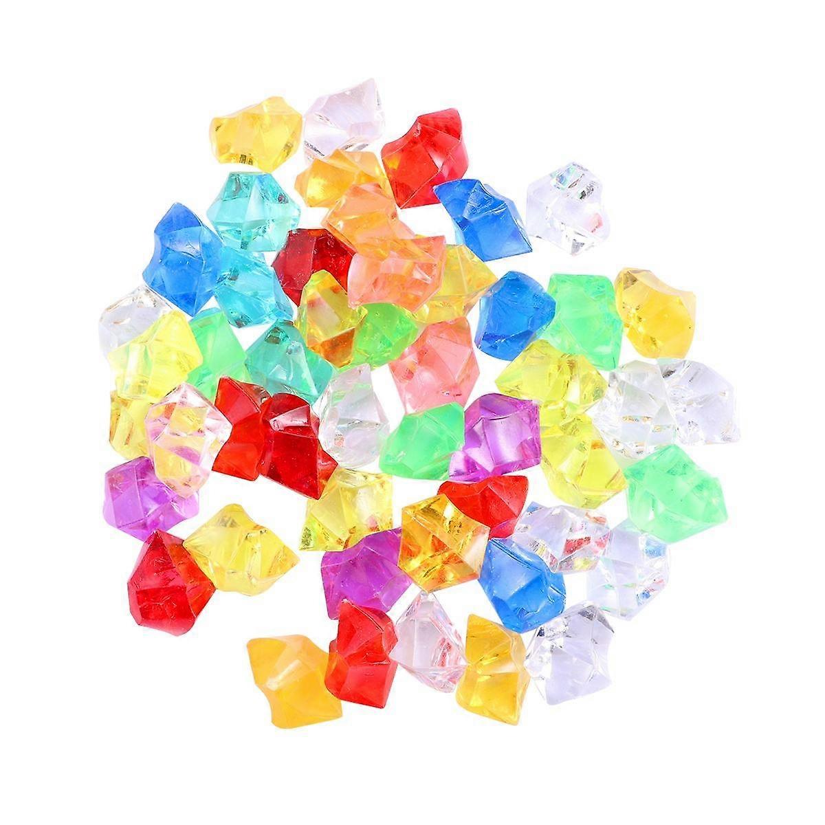 Artificial Acrylic Crystal Stones for Fish Tank Decorations 50pcs Assorted Color 13x9x1