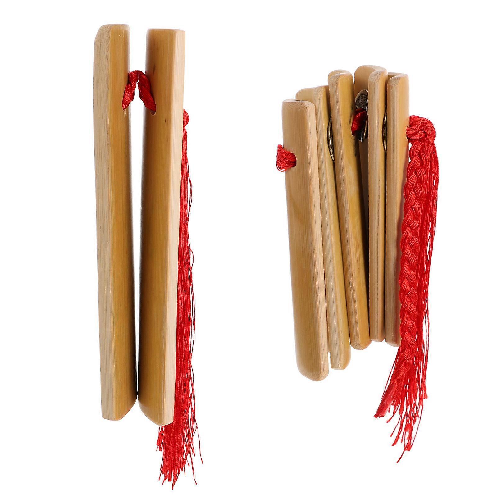 Handmade Bamboo Castanets Traditional Hand Percussion Instrument for Stage Performance Comfortable Grip Durable Craftsmanship for Adults