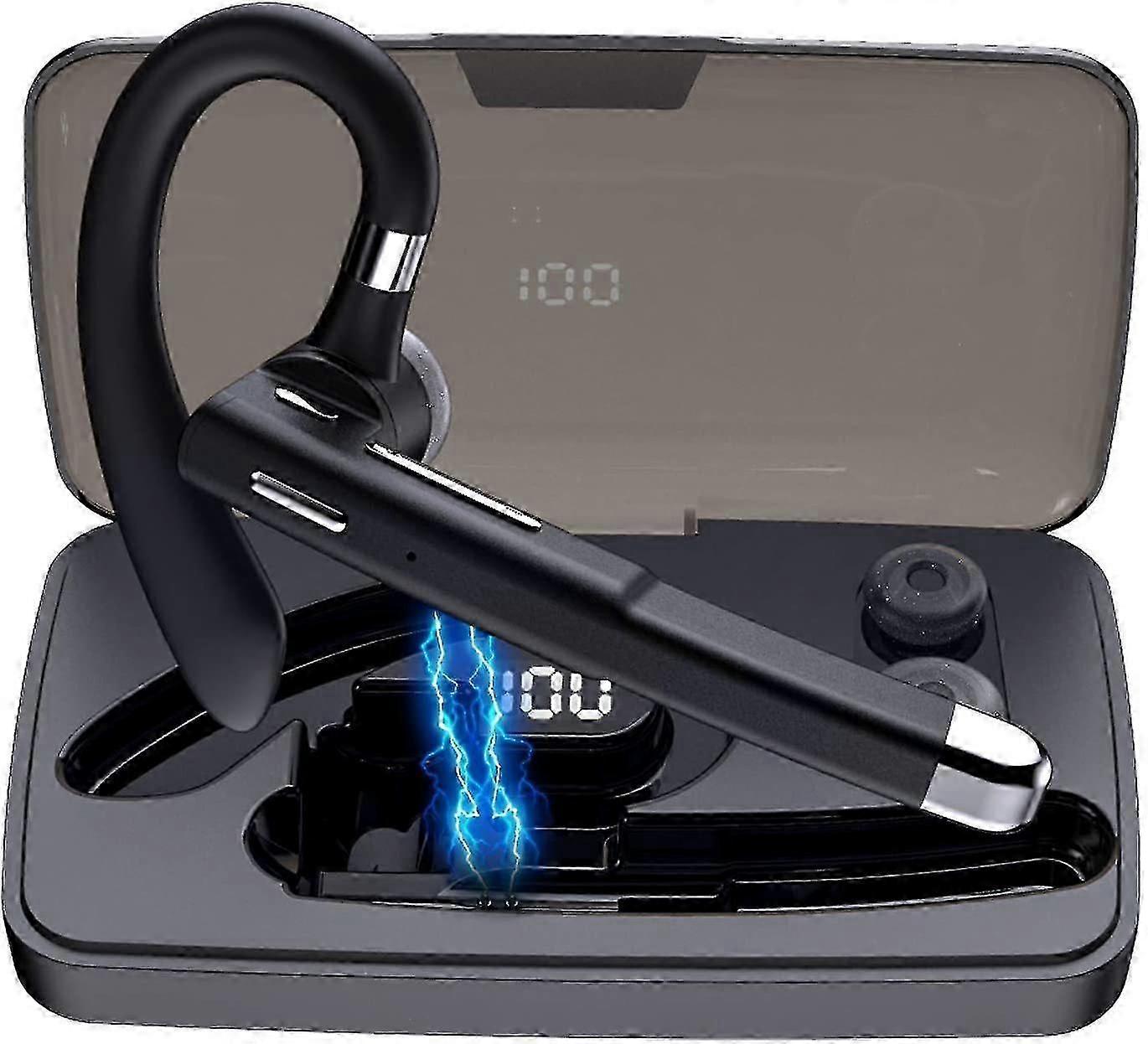 سماعة بلوتوث محمولة، سماعة بلوتوث مع ميكروفون مدمج للمنزل، القيادة، العمل، المكتب (أسود)