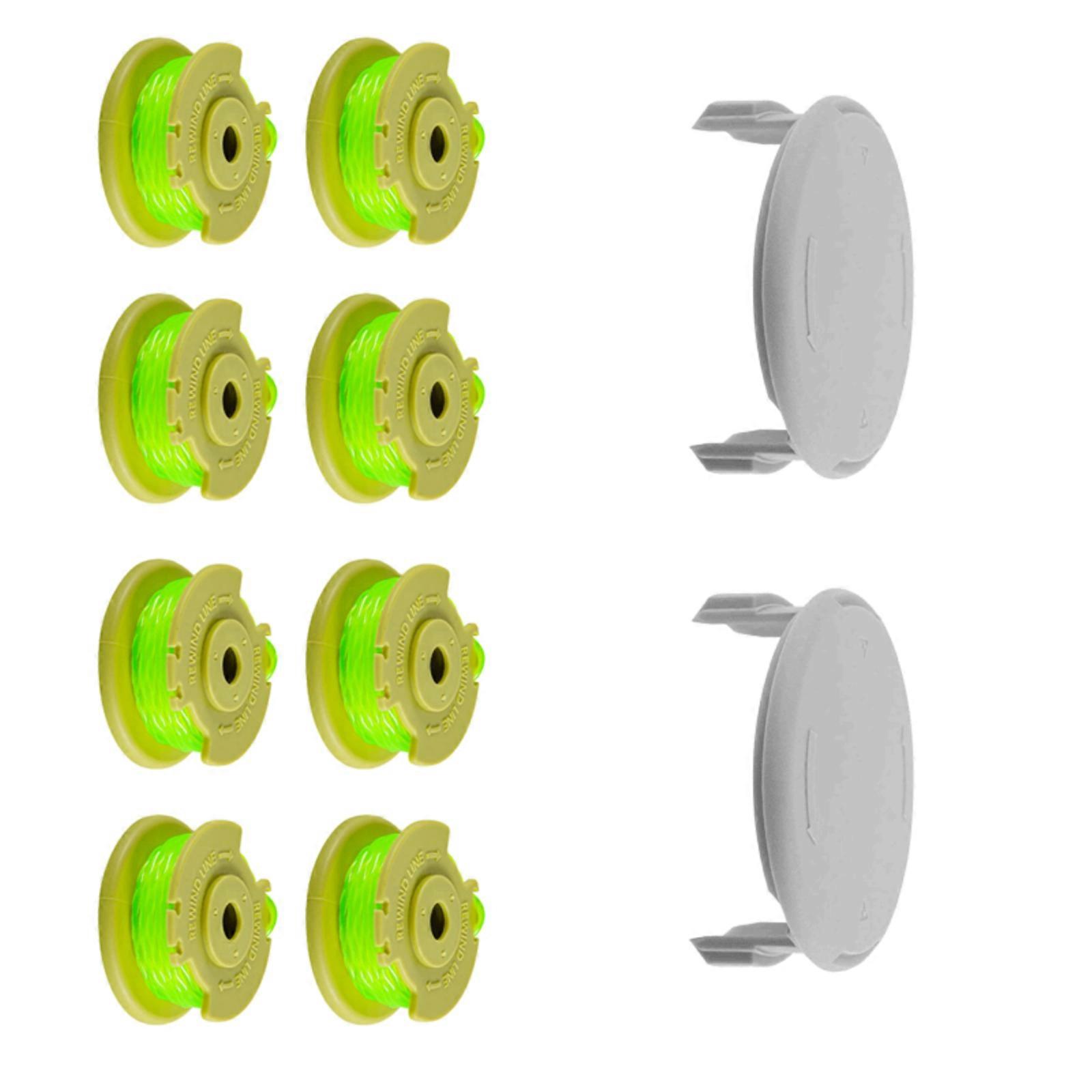 Pack of 10 Weeds Line Spools With 2Spare Caps Heavy Duty Nylon Weeds Eater Replacement String for AC80RL3/AC14HCA Multicolor