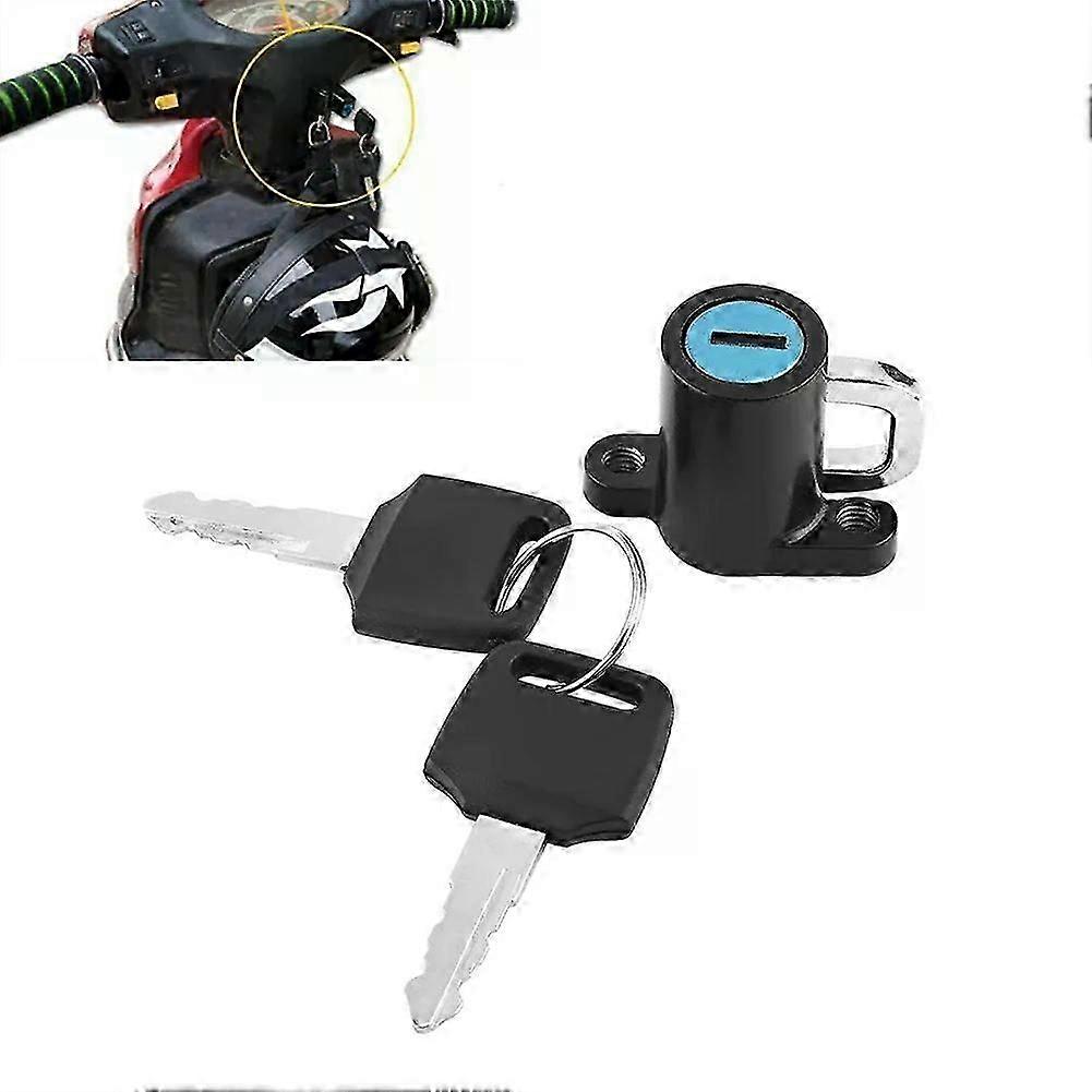 Universal Motorcycle Motorbike Bike Helmet Lock with Hanging Hook with 2 Keys Set Aluminum Alloy