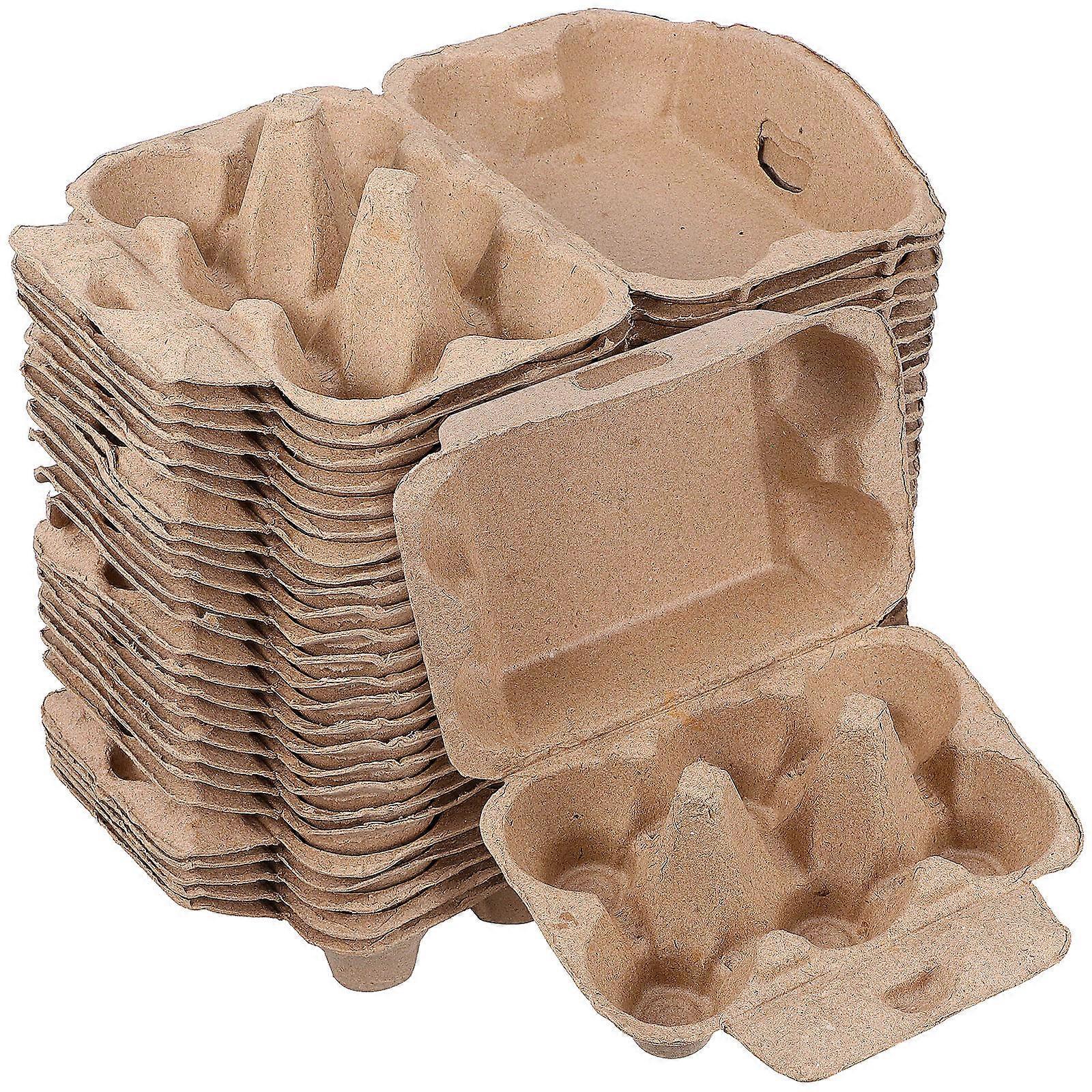 25pcs Paper Egg Holders for Home Farmhouse Market Storage Tray Half Dozen Egg Cartons
