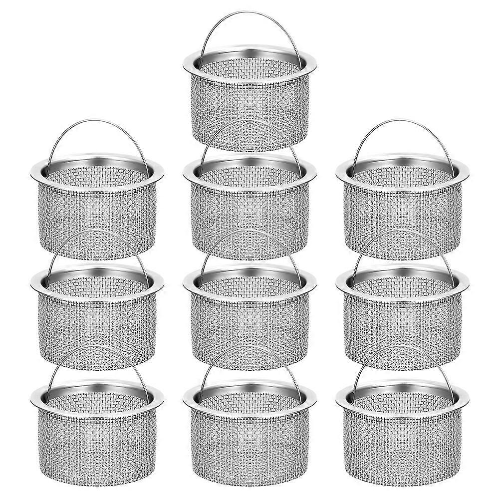 Stainless Steel Basin Drain Filter Kitchen Sink Strainer Stopper Metal Simple Design Square 3×3×1.5in 10Pcs
