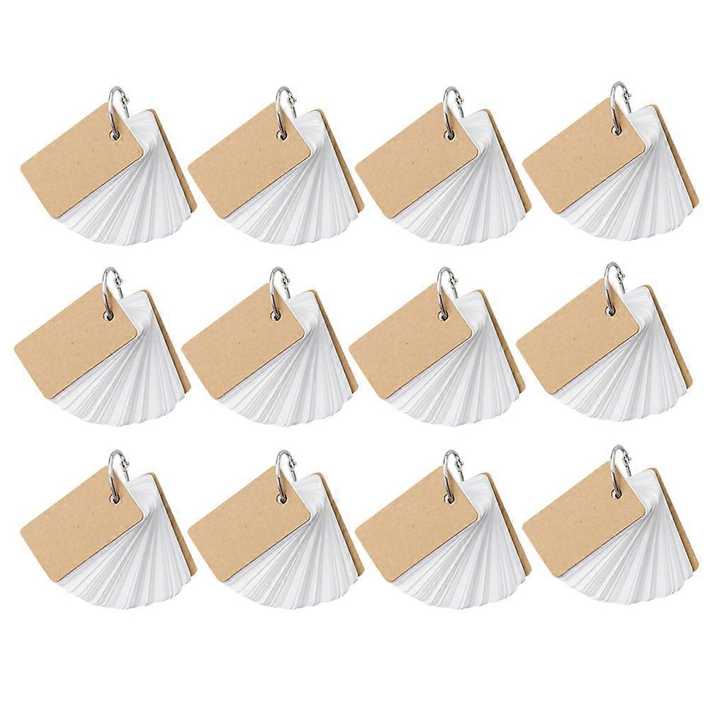 Ring Notepads 12Pcs White Paper Refillable Notepad for Writing Use Compact Portability Memo Cards