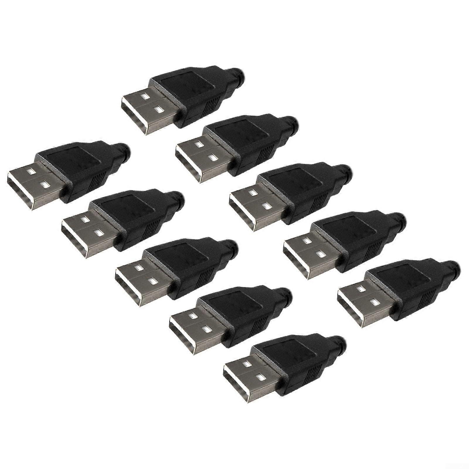 10 x USB 2.0 Type A plugs with reliable plastic housing for DIY projects