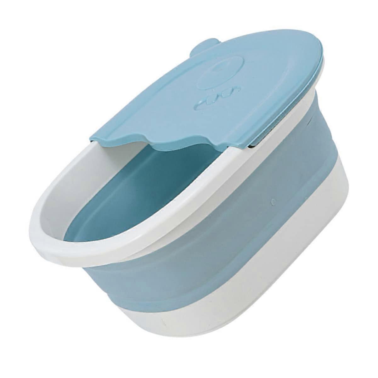 1 Piece Foldable Foot Soaking Tub with Massage Beads, Blue