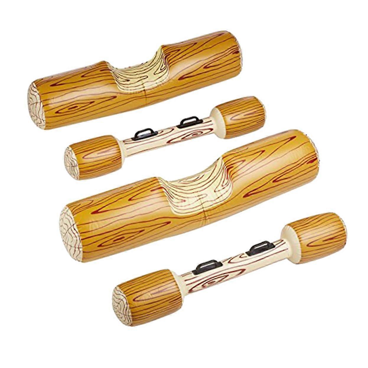 4 x Inflatable Water Wooden Sticks for Adults, Beach, Pool, and Water Features, Made of EcoFriendly, Safe, and Durable Material.