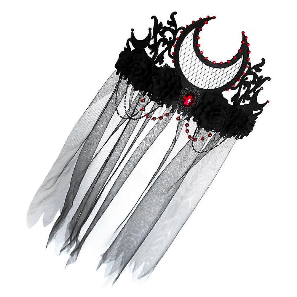 Black Goddess Crown Headpiece Ideal For Women Celebrating Halloween With A Touch Of Elegance 1Pack