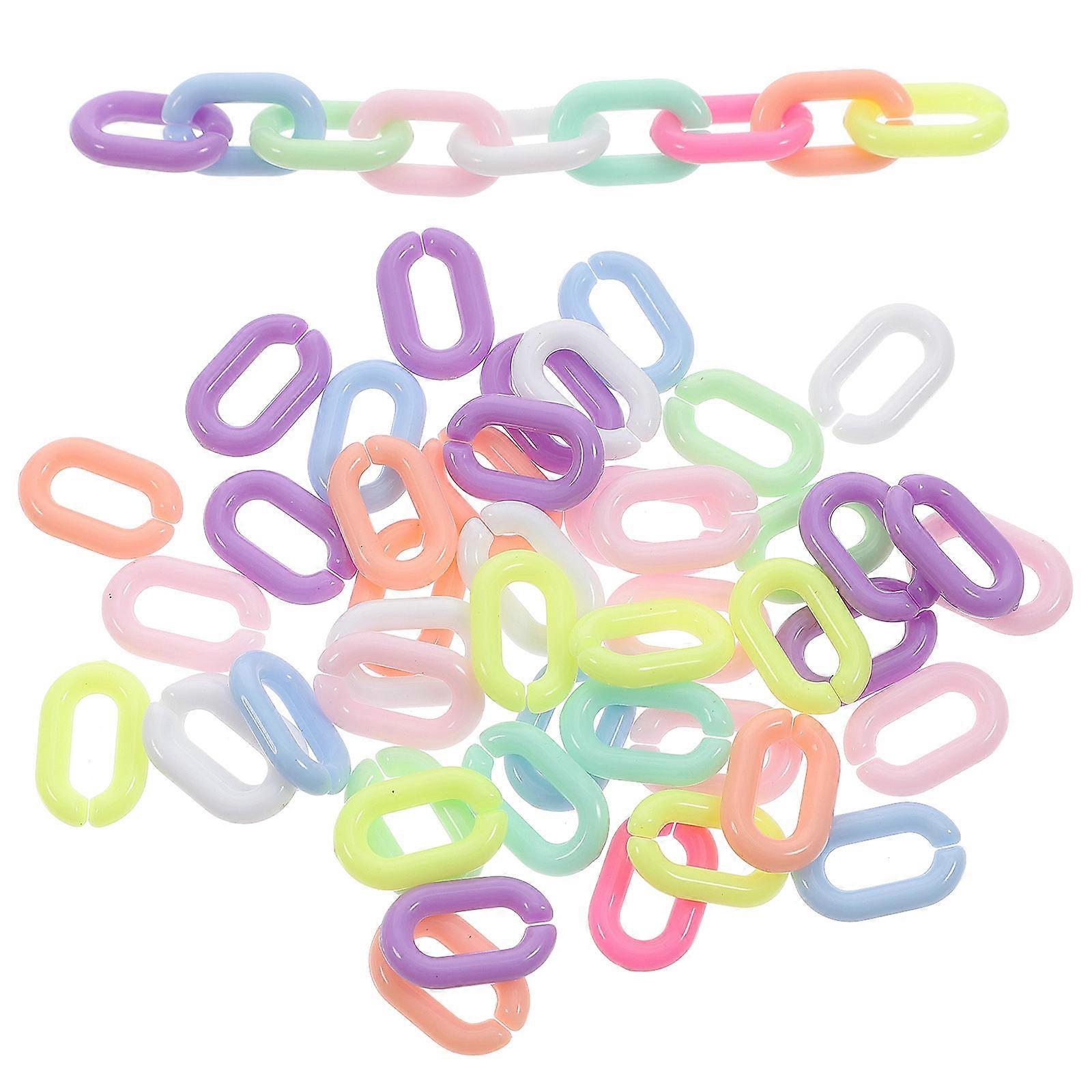 Crafts Chain Acrylic Chain Links C-Clips Chains Hooks Quick Link Connectors for Headwear Ornament Assorted Color 1.40X0.90X0.25CM 200Pcs