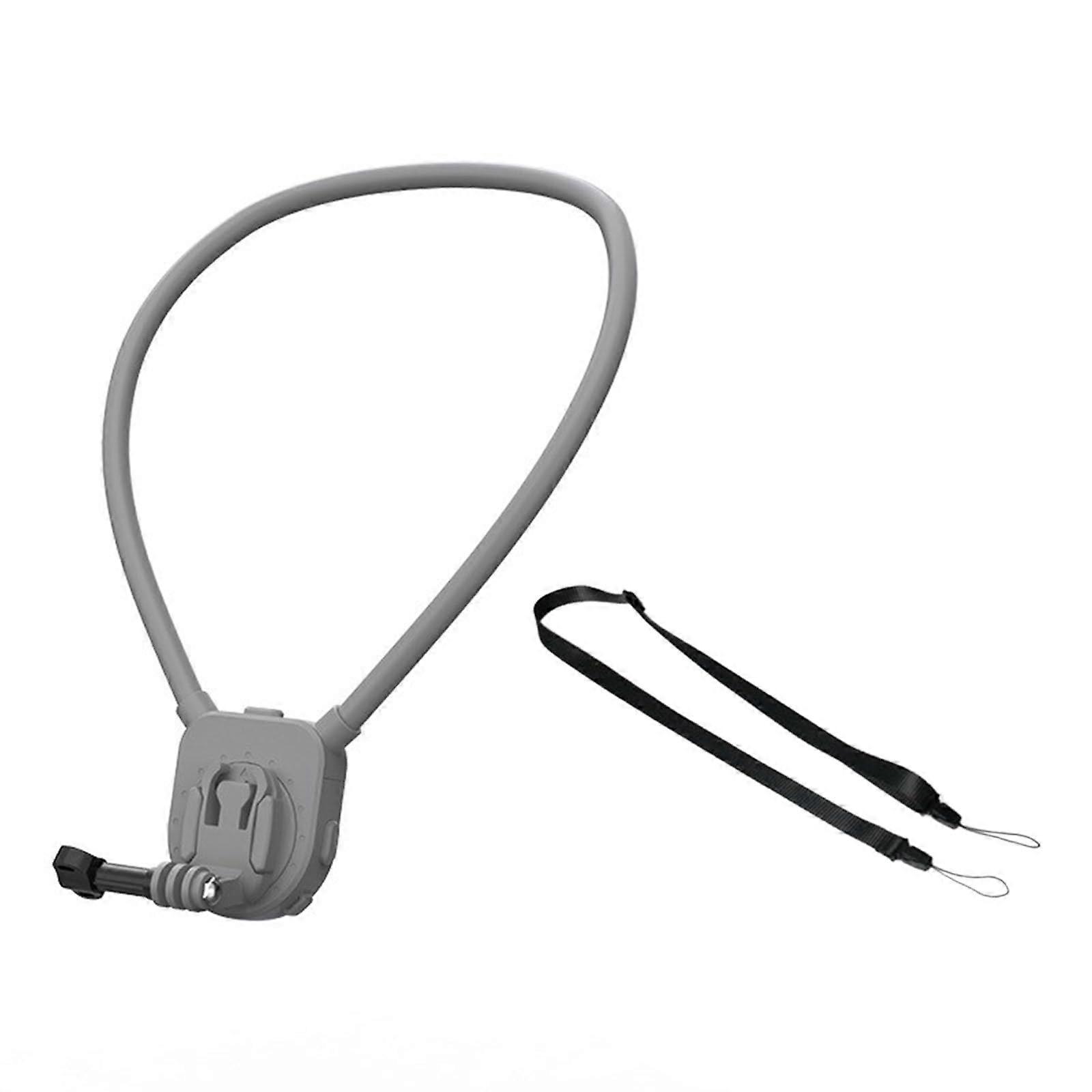 Magnetic Neck Mount For 360-Degree Action Cameras, 360-Degree Rotatable, Quick Release, Hands-Free Opening, Gray