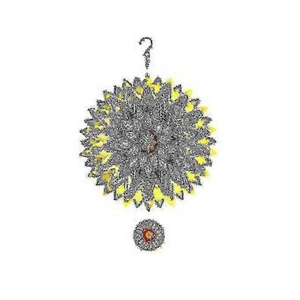Sunflower Wind Chime 30cm 3D Reflective Hanging Wind Chime 3D Garden Sculpture