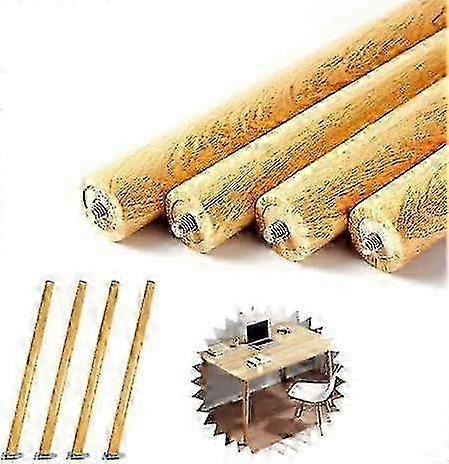Sturdy Wooden Furniture Legs Set of 4 - Adjustable Height Table Legs for Workbench, Desk, Counter & Bar Tables (30-50cm)
