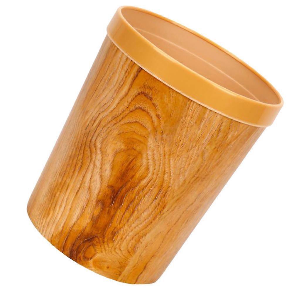 Round Trash Bin for Home Storage Made of PP Safe and Light Brown 12L