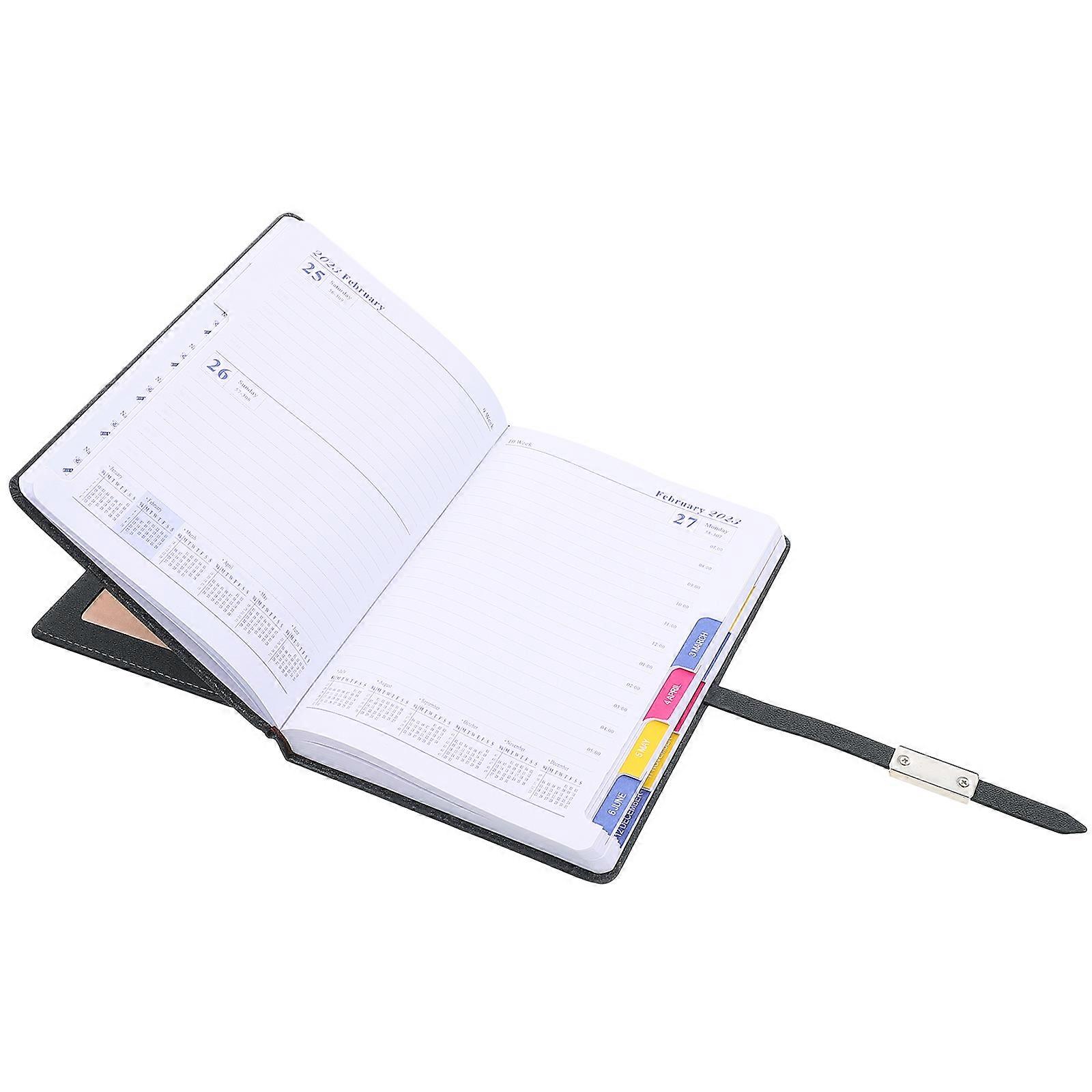 Business Planner Portable for Writing Use Fashionable Black Paper Design A5 Size