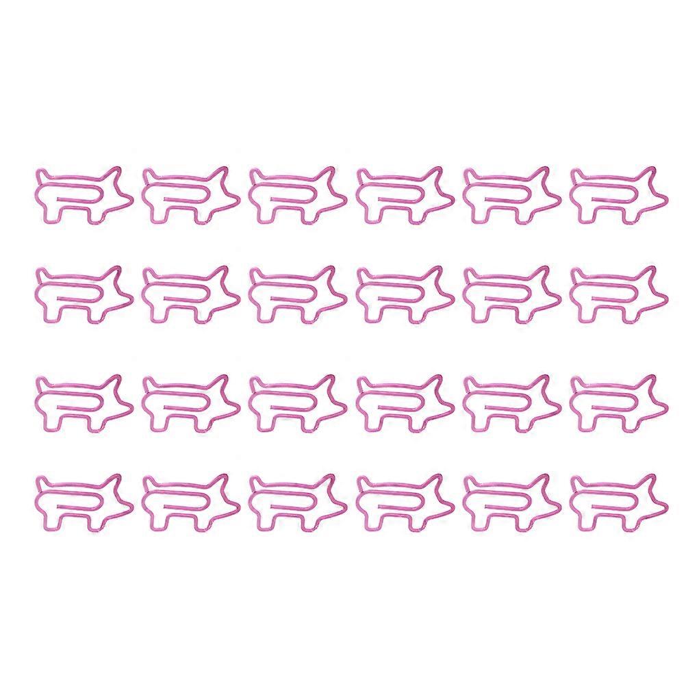 Pink Cartoon Porket Paper Clips for Clipping Made of Metal and Plastic and Practical for Office and School Use 24pcs