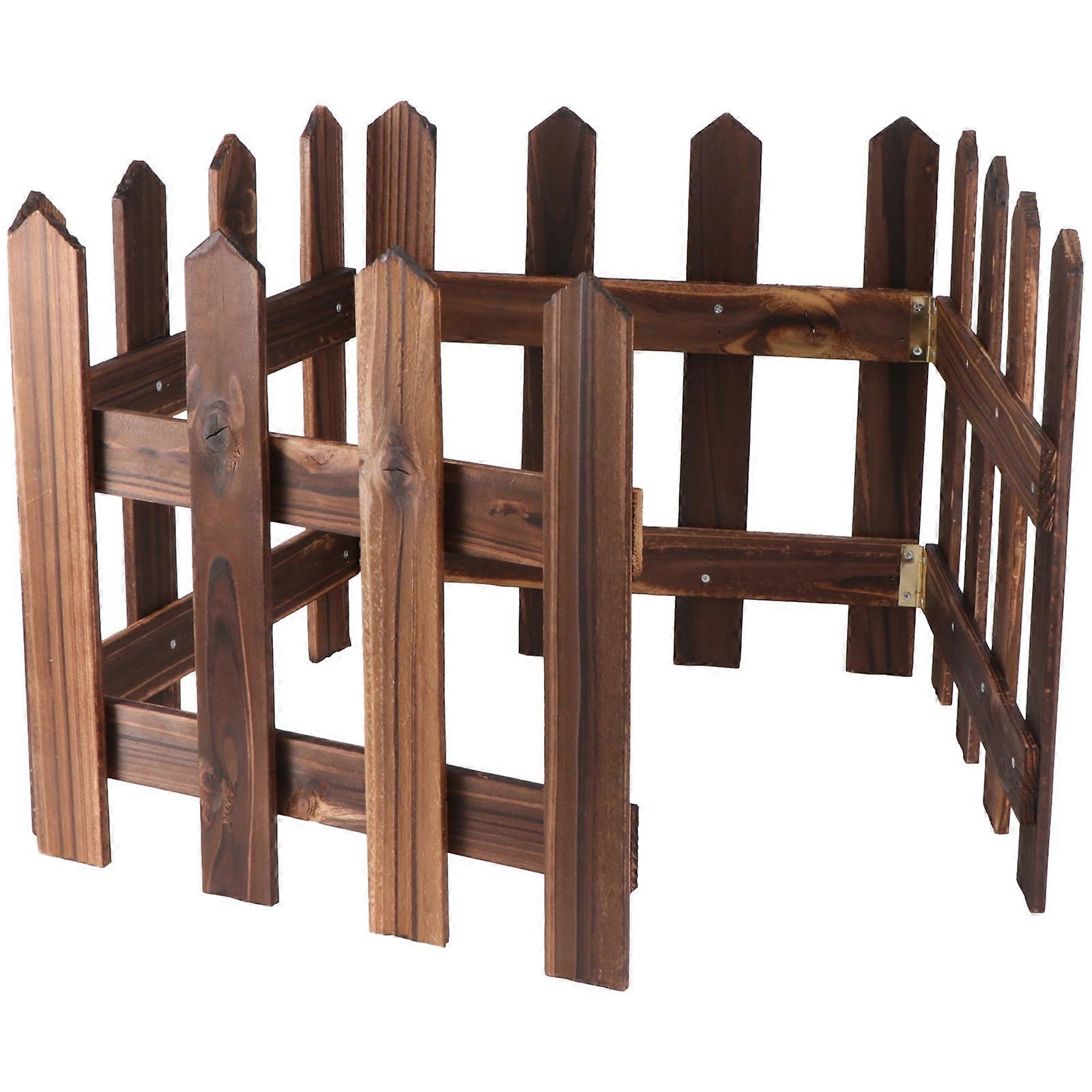 Decorative Wooden Picket Fence Miniature Christmas Xmas Tree Wedding Party Decoration Carbonized